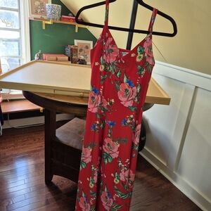 love, Fire Red Floral Dress